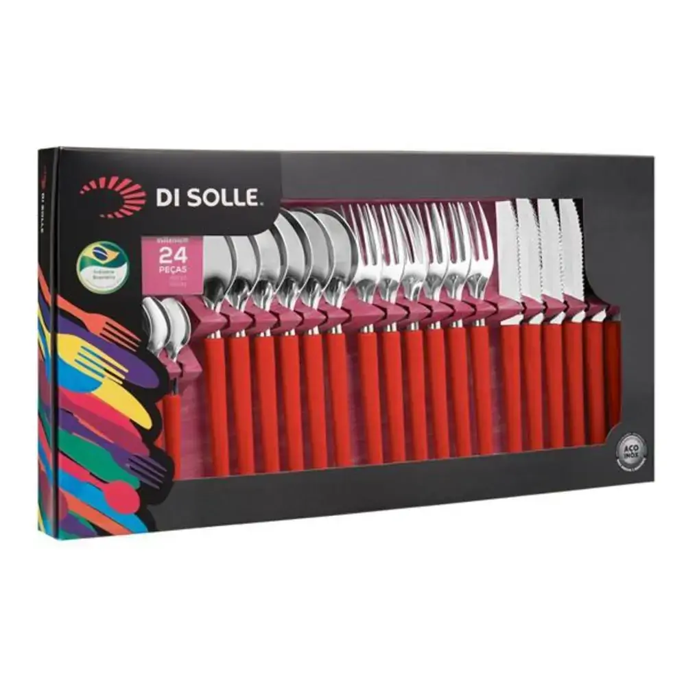 Faqueiro Millenium 24pcs Vermelho