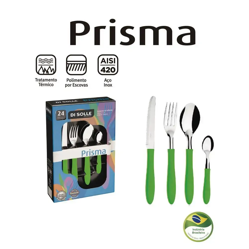 Cj Prisma 24pcs Faqueiro Di Solle Verde