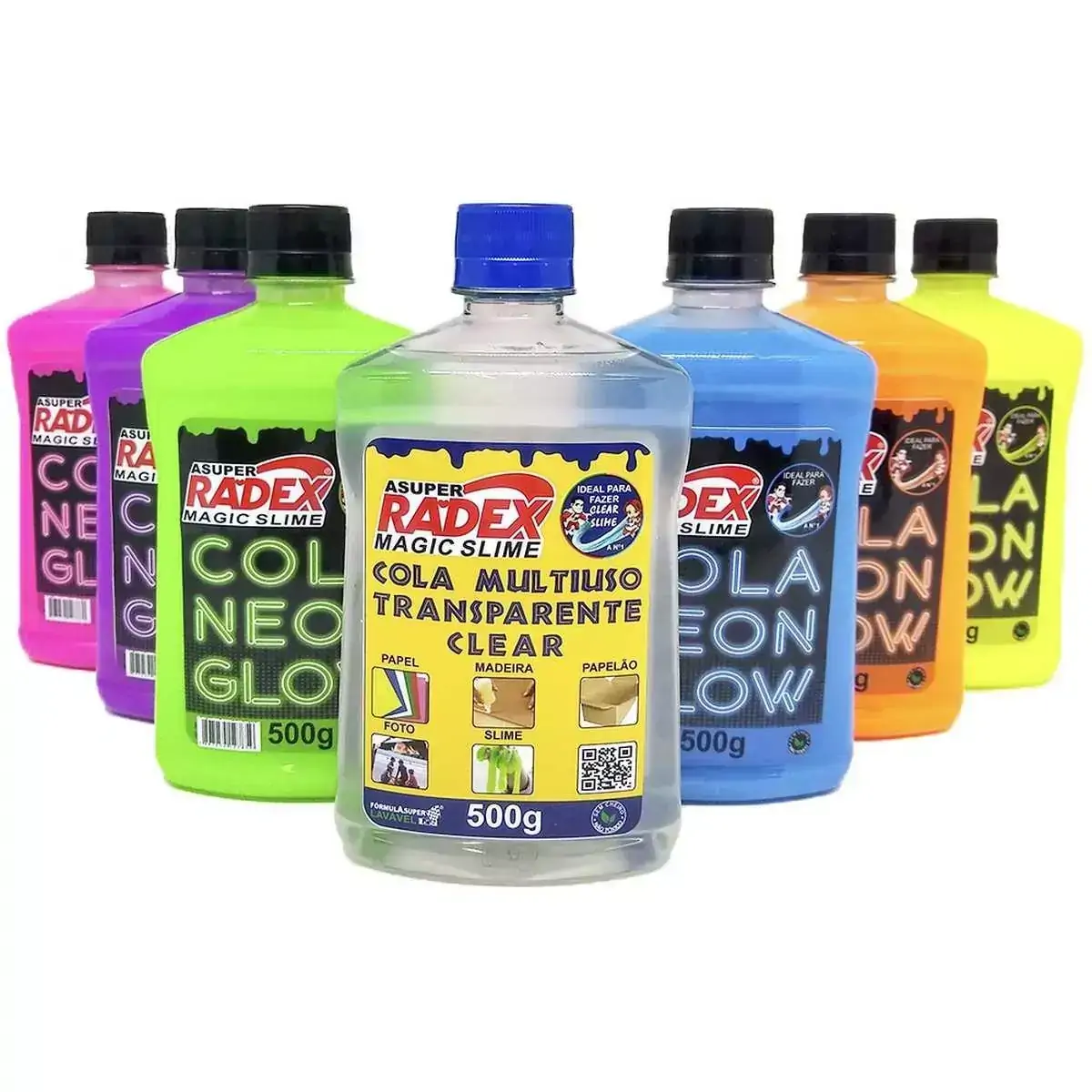 Slime Cola GLOW Neon Laranja 500GR.