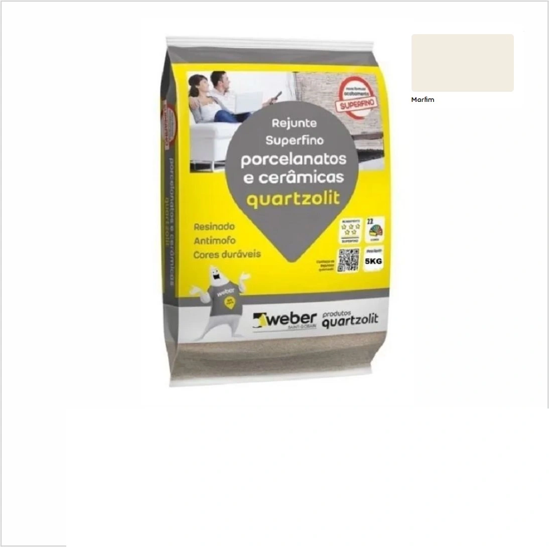 Rejunte Para Porcelanatos, Mármores e Granitos - Quartzolit 5kg - cor MARFIM