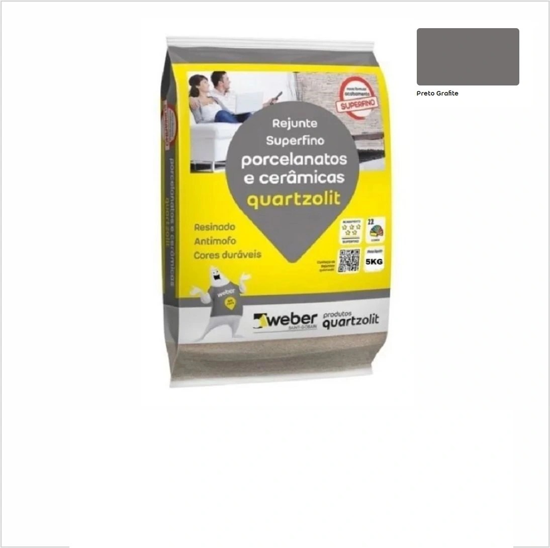 Rejunte Porcelanato Preto5kg Quartzolit . .