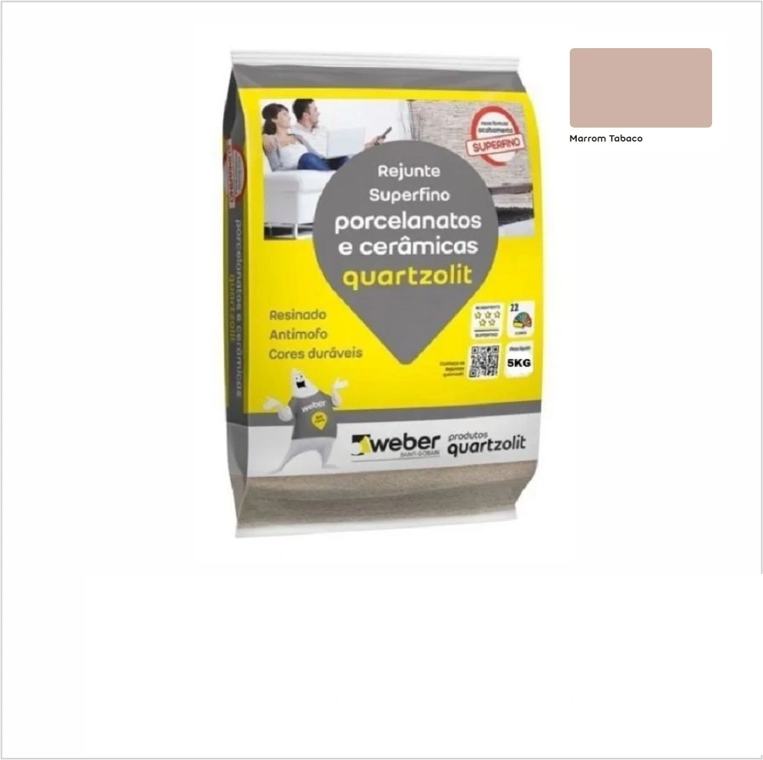 Rejunte Para Porcelanatos, Mármores e Granitos - Quartzolit 5kg - cor MARROM TABACO