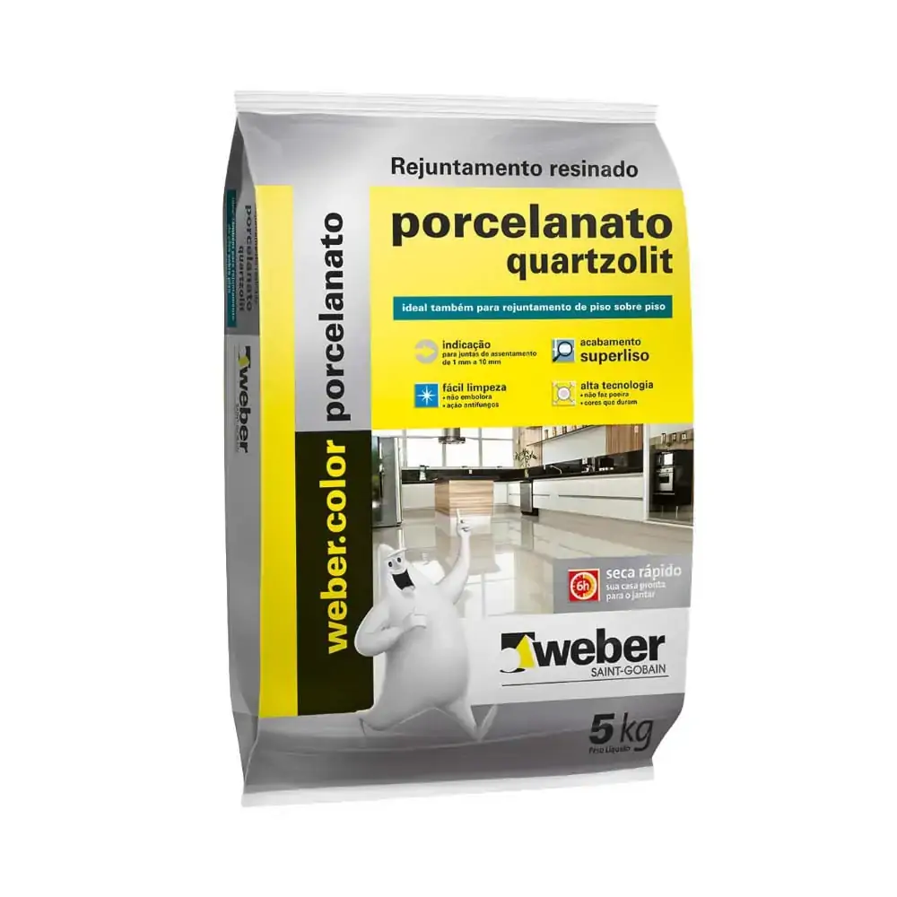 Rejunte Porcelanato Marmores Granitos Cinza Outono 5kg Web Quartzol