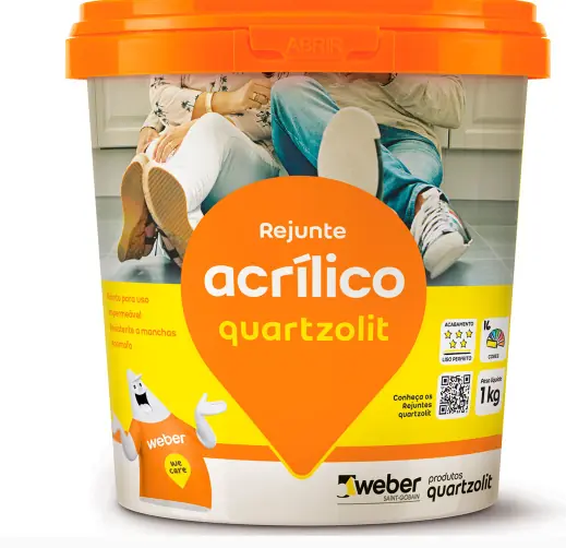 Rejunte Acrílico Quartzolit 1 Kg Cinza Outono