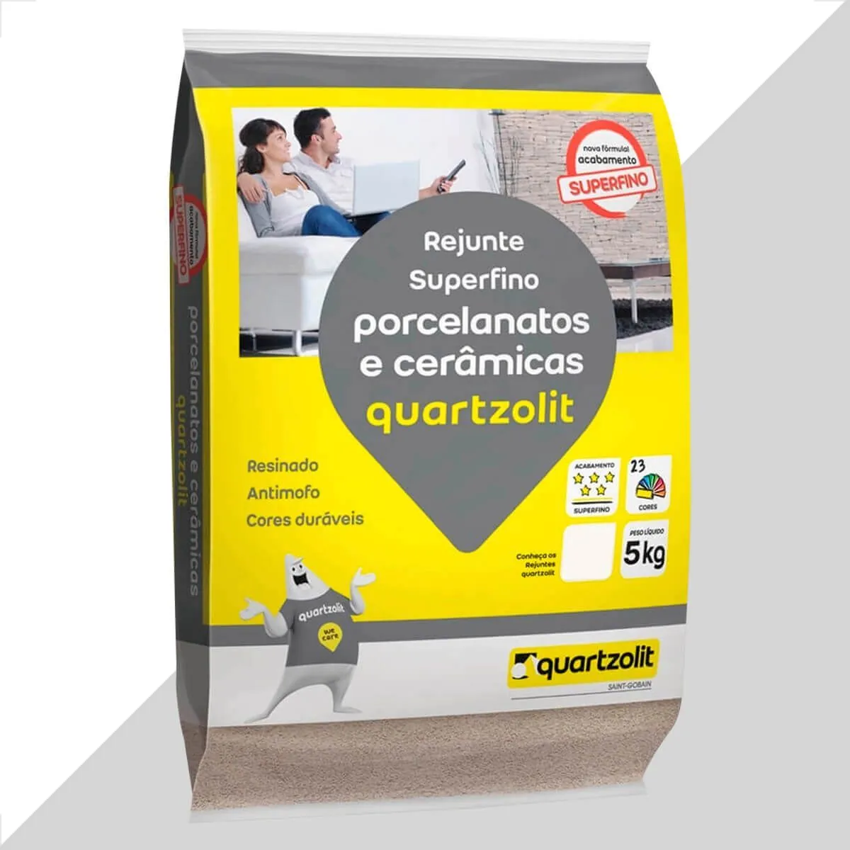 Rejunte Porcelanato Cinza Platina 5kg Quartzolit