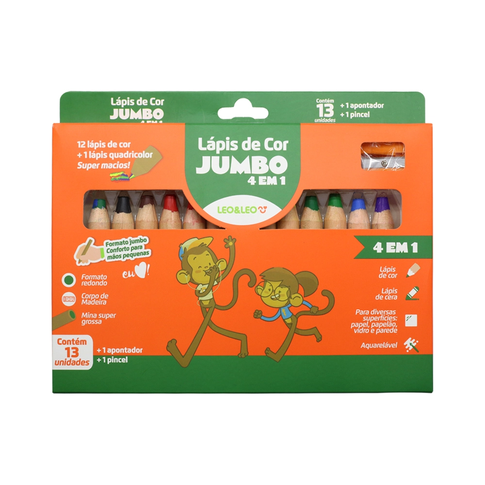 Lapis De Cor Leonora Jumbo 4 Em 1