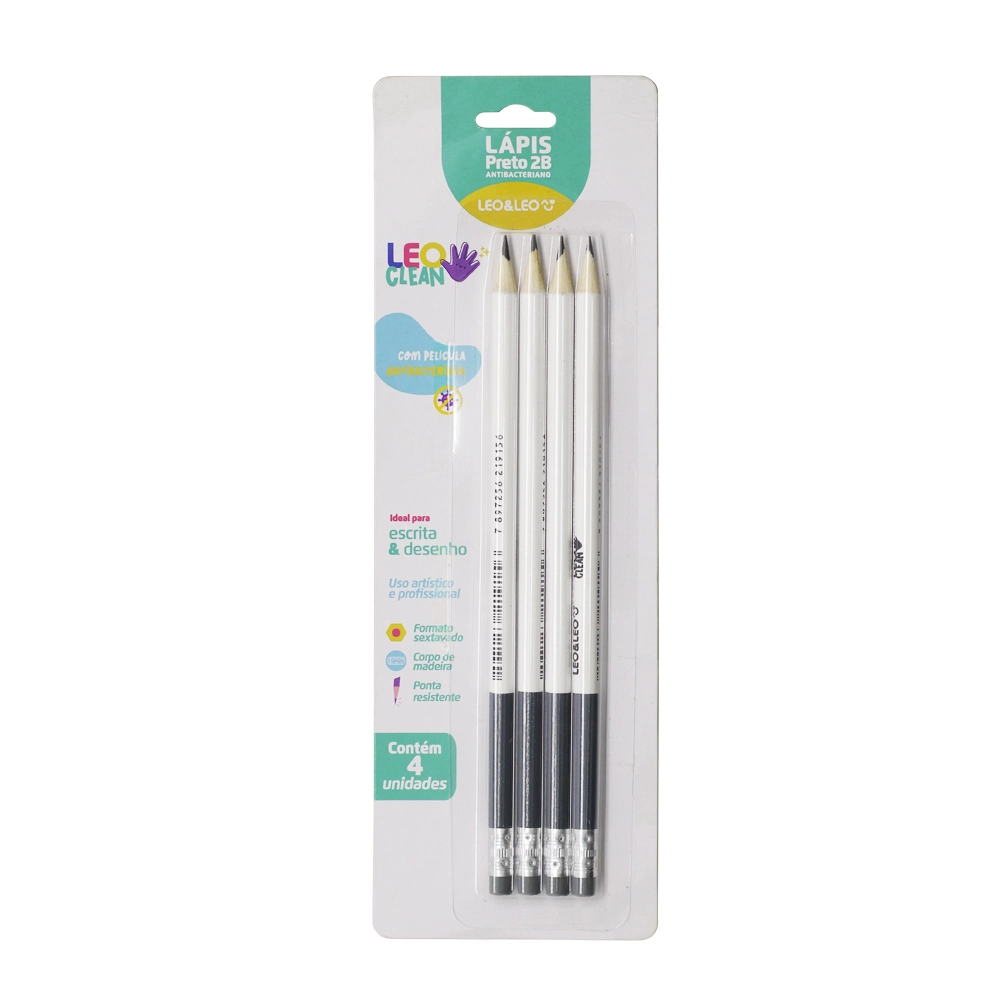 Kit Lapis Grafite Leonora 2b Leo Clean C/4