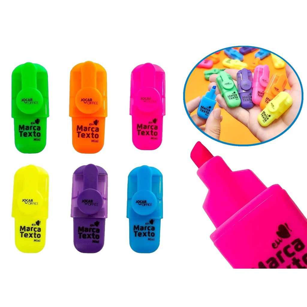 Marca Texto Mini Triangular Cores Jocar Office