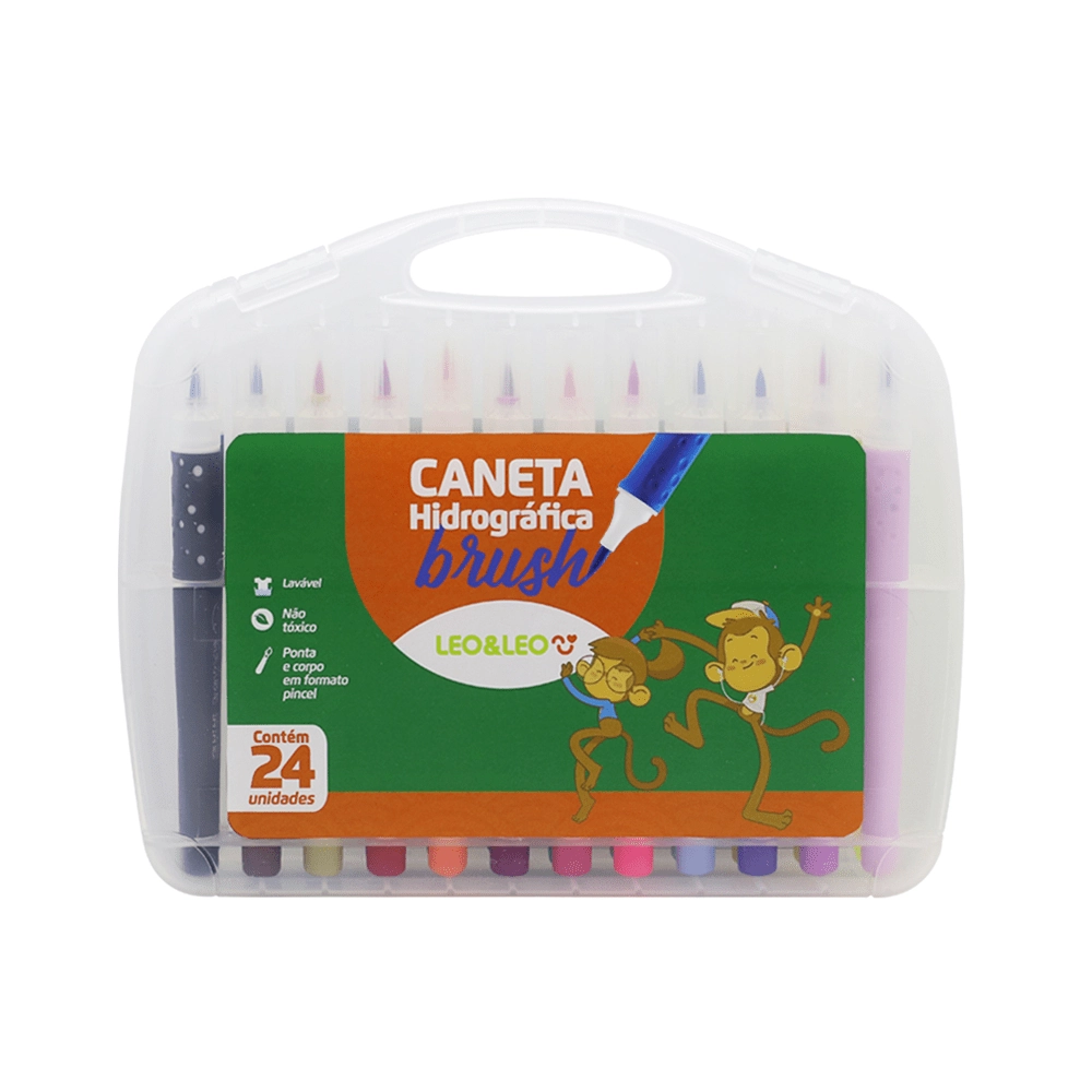 Caneta Hidrografica Leonora Brush 24 Cores