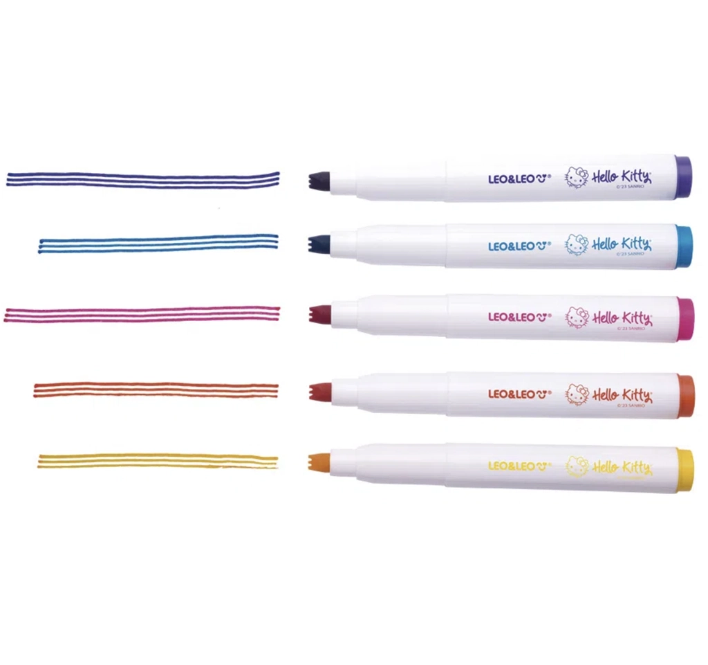 Caneta Hidrocor 3 Linhas Hello Kitty 5 Cores 72716 Leonora
