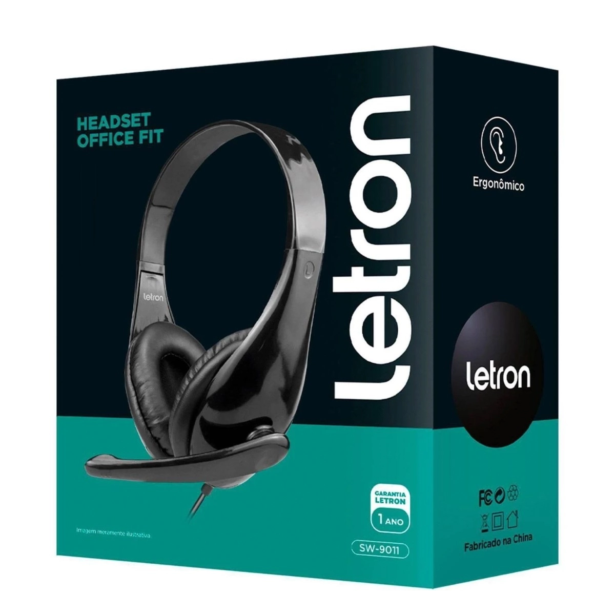 Headset Office Fit Etron Preto 74420 Leonora