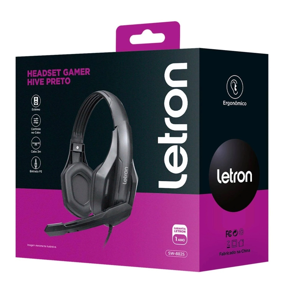 Headset Gamer Hive Letron Preto 74421 Leonora