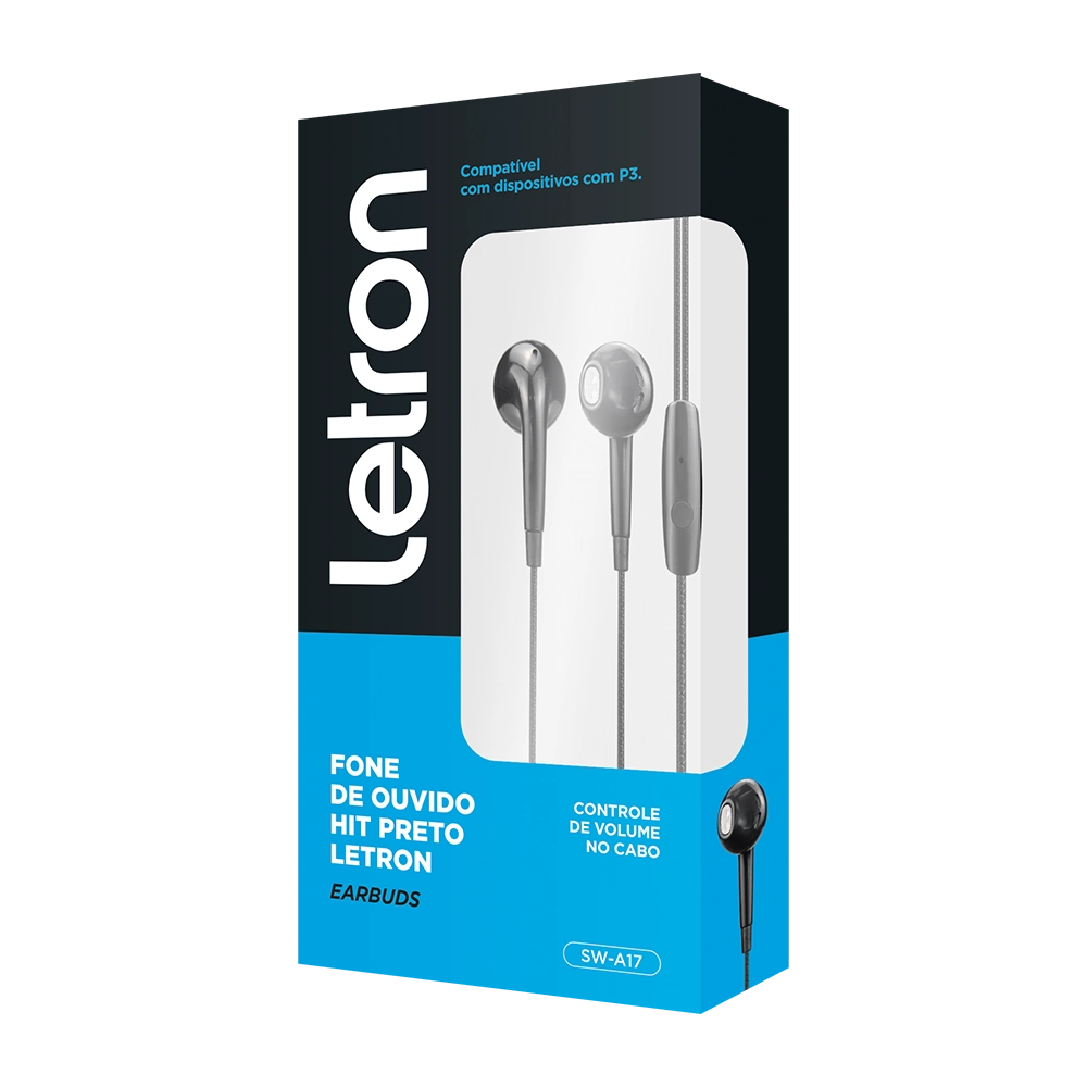 Fone Ouvido Hit Preto Letron 74443 Leonora