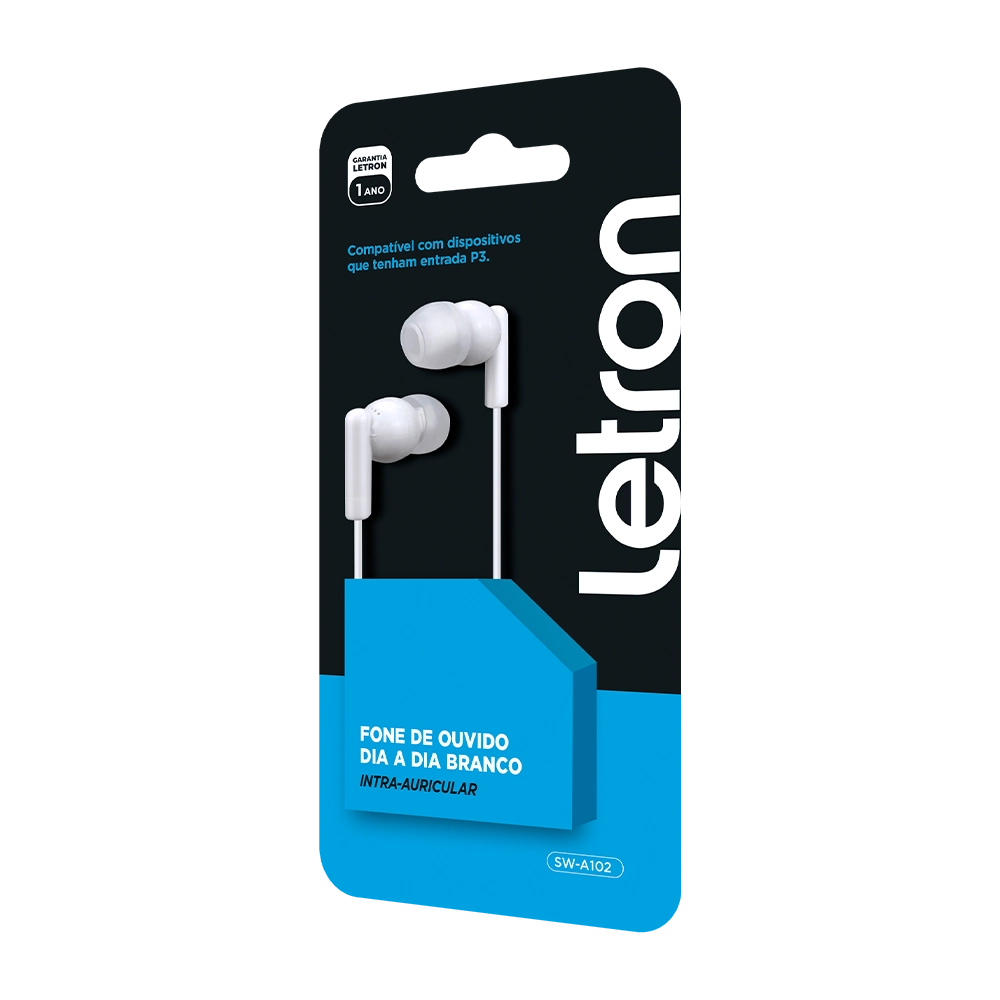 Fone Ouvido Dia Dia Branco Letron 74479 Leonora