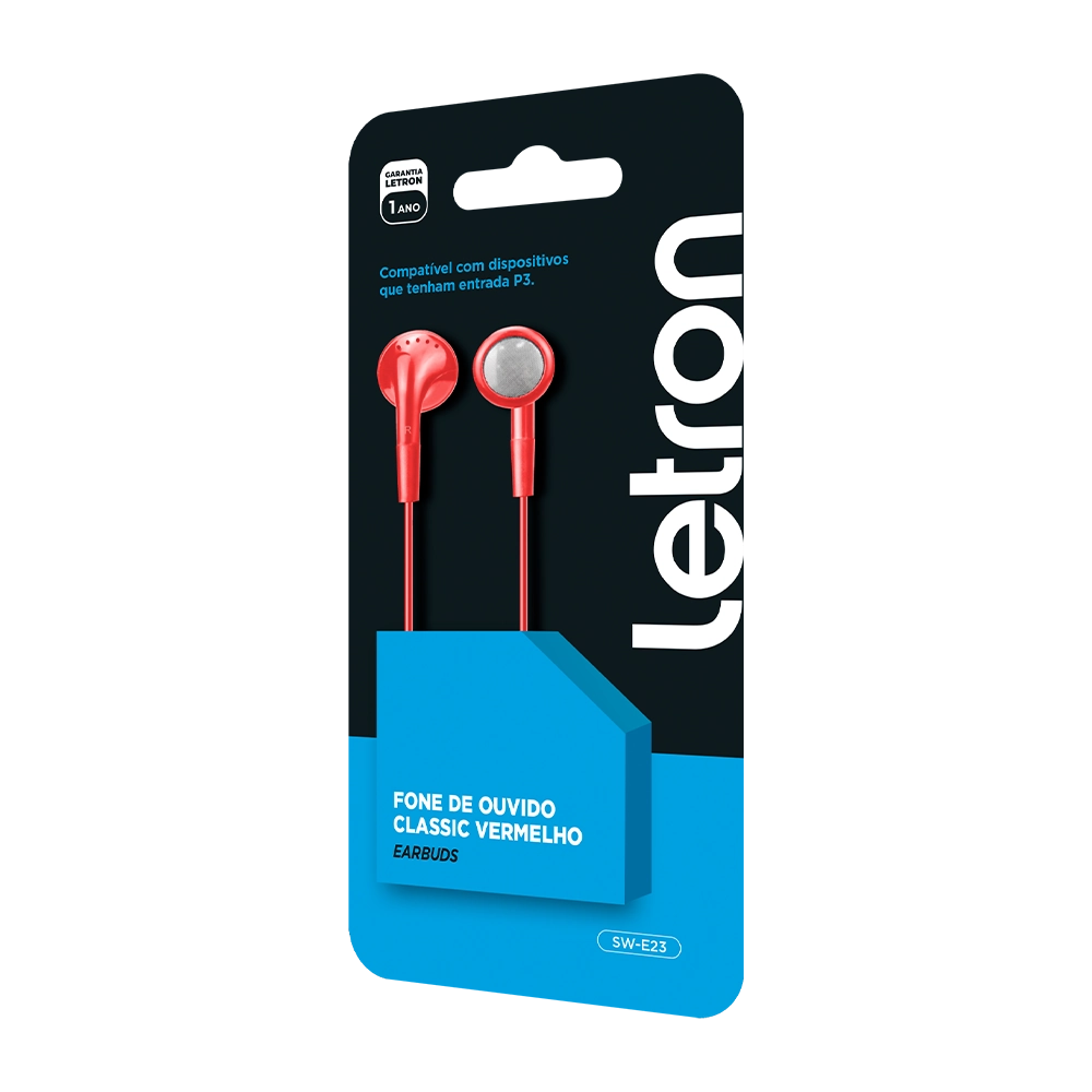 Fone Ouvido Classic Letron Vermelho 74484 Leonora