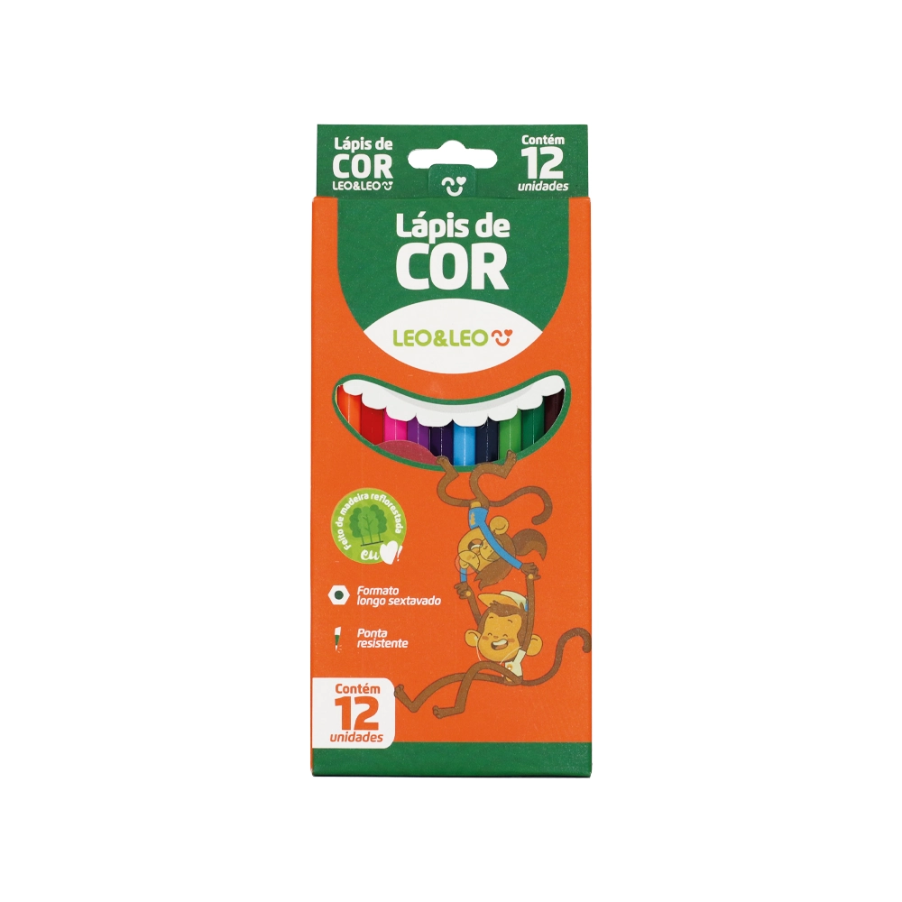Lapis Cor Leo Leo 12cores Redondo Madei