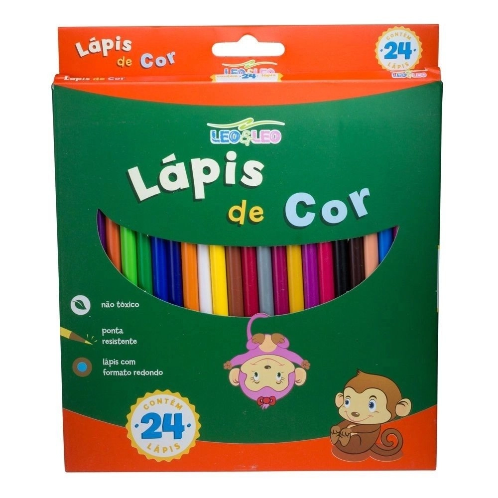 Lapis Cor 24 Cores Leo E Leo Redondo Flex