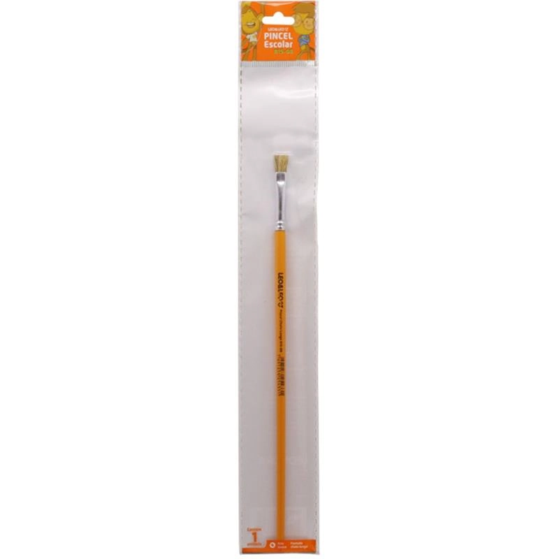 Pincel Escolar Chato Longo Individual 4145 Leonora
