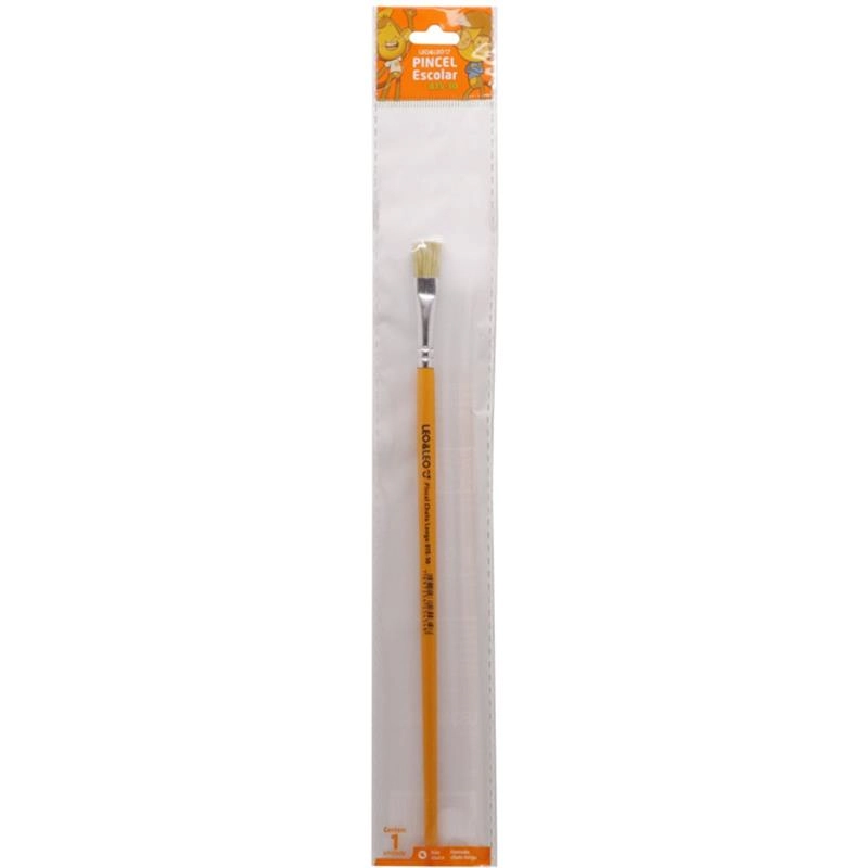 Pincel Escolar Chato Longo Individual 4146 Leonora