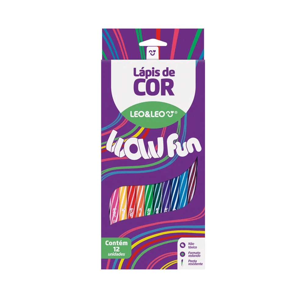 Lápis De Cor Wow 12 Cores Redondo Leo Leo