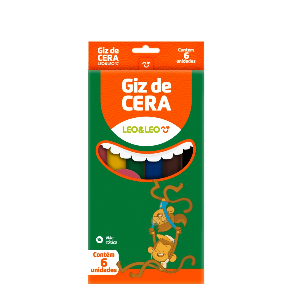 Giz De Cera 6 Cores Fino Leoeleo