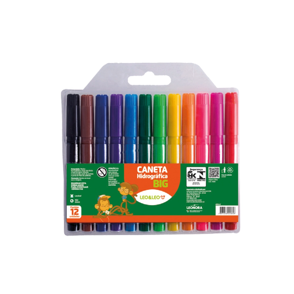 Caneta Hidrografica Leonora Big 12 Cores