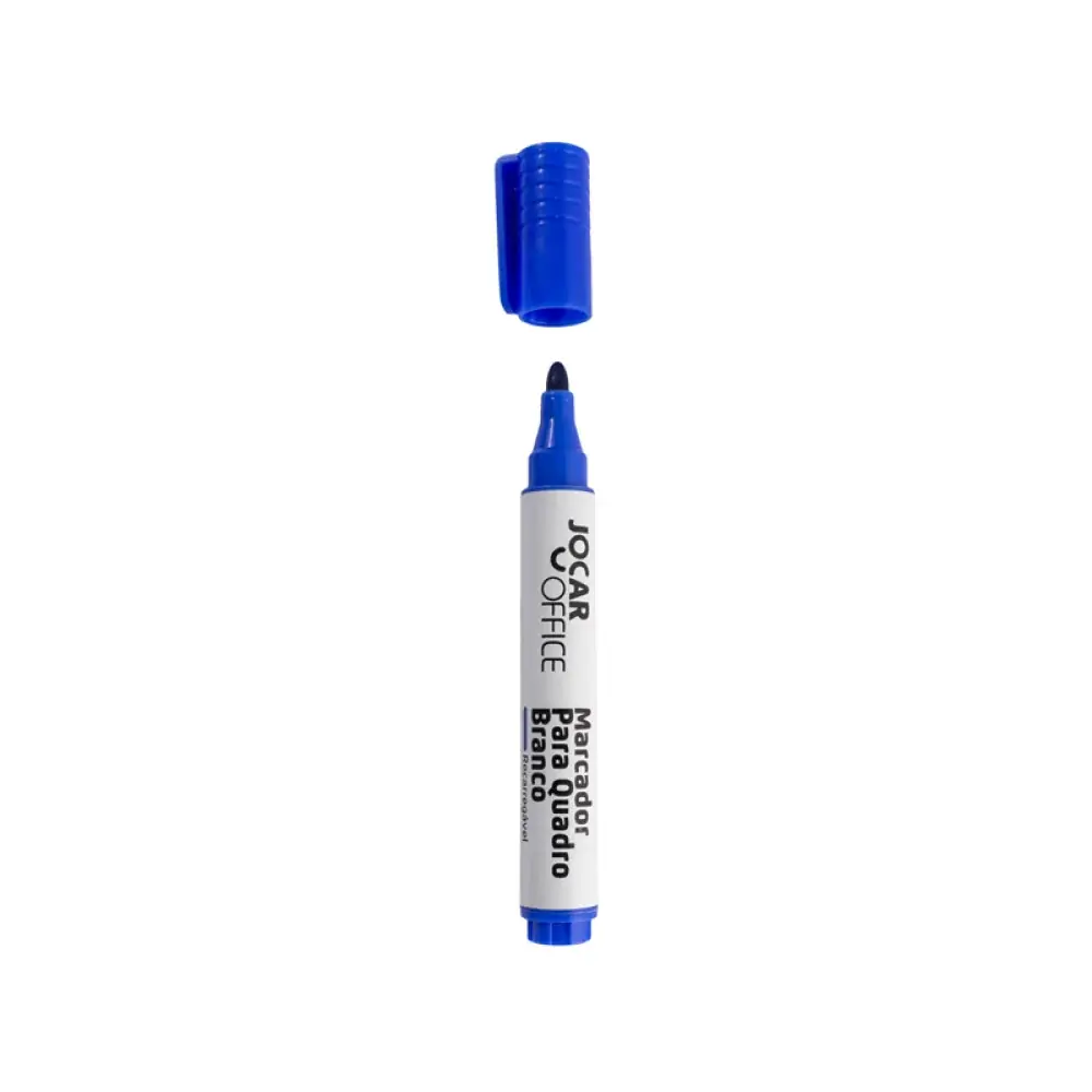 Marcador Pincel Quadro Branco Recarregavel Azul Cx 12 Leo Leo