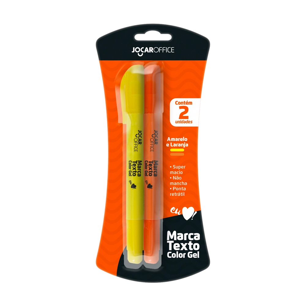 Caneta Marca Texto Leonora Gel Amar/larnj