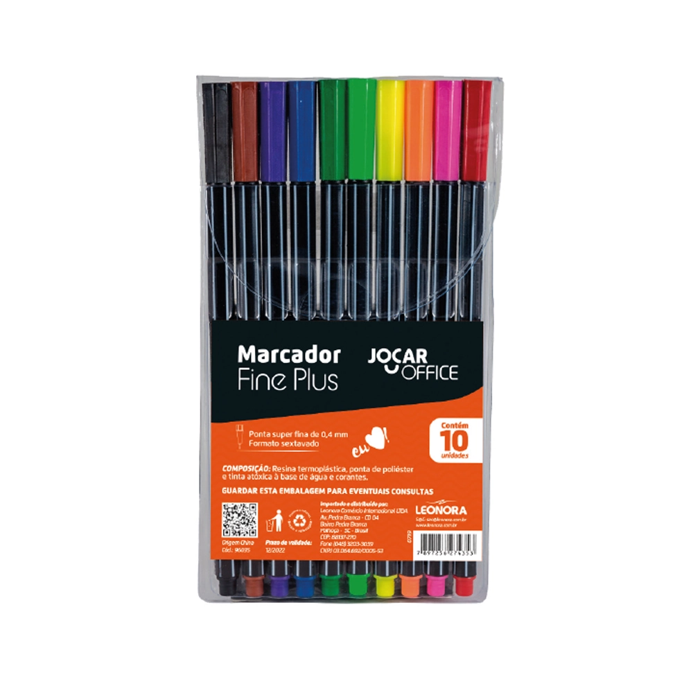 Marcador Fine Plus Estojo C/10 Cores Joc