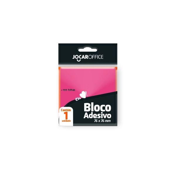 Bloco Adesivo Jocar P/ Recado 76x76 Rosa 100fls