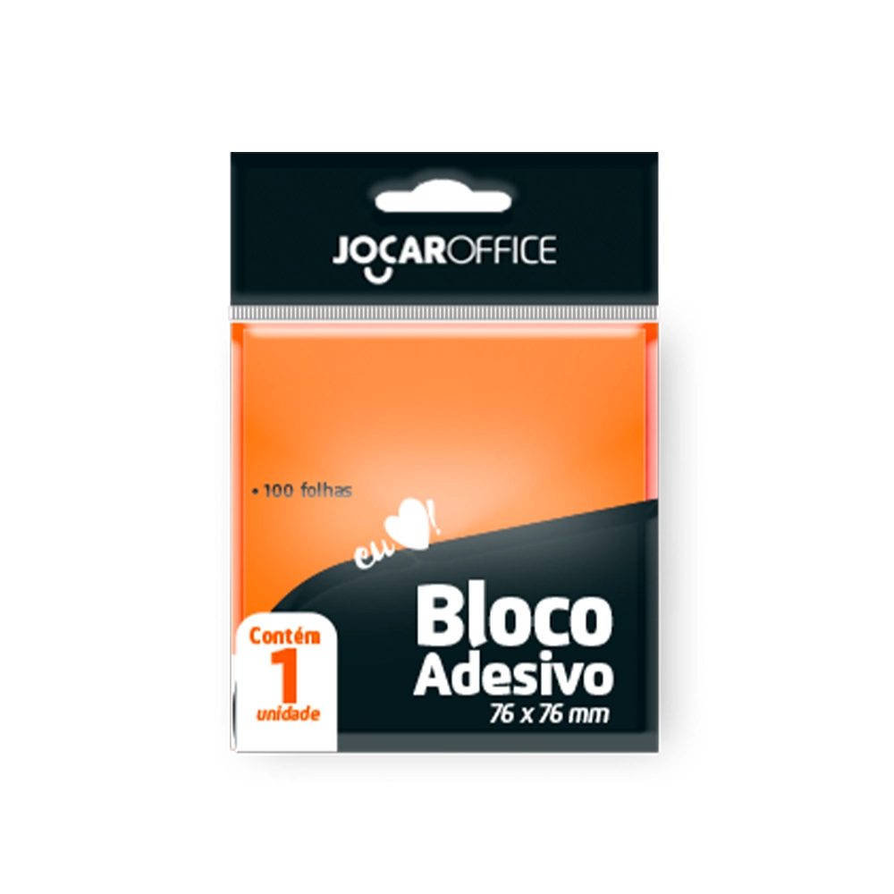 Bloco Adesivo Jocar P/ Recado 76x76 Laranja 100fls