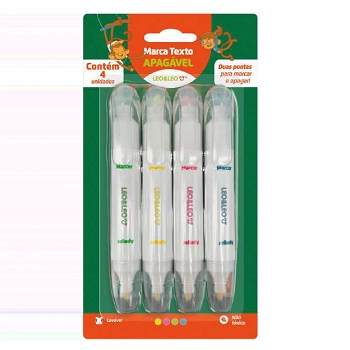 Marca Texto Apagavel Blister C/4 Leo E Le