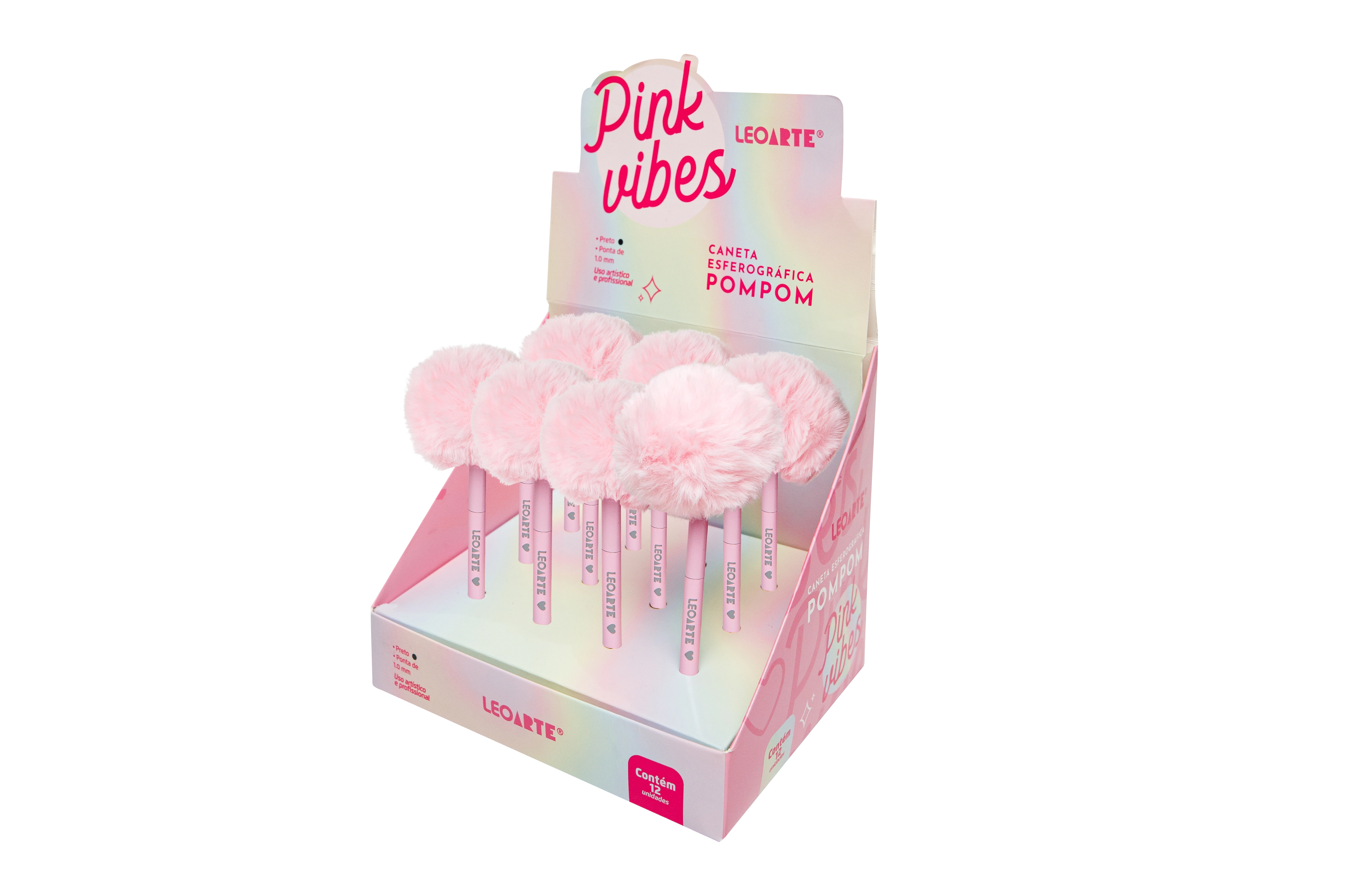 Caneta Esferografica Pompom Pink Vibes Ref 97913