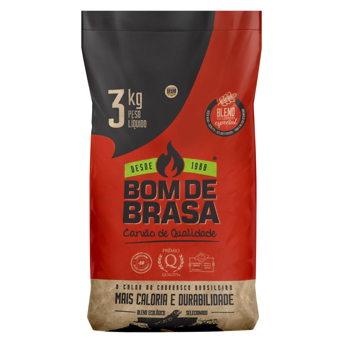 Carvão Blend Bom De Brasa Pacote 3kg