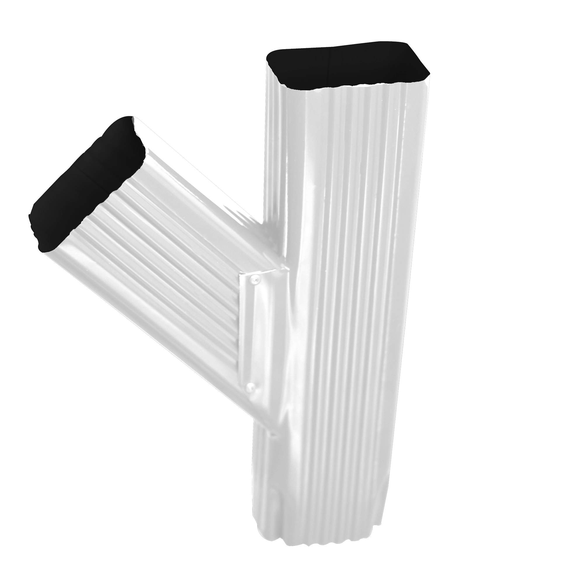 Tubo Adaptador de Duas Descidas Y para Calha em Alumínio 30cm Branco BellaCalha