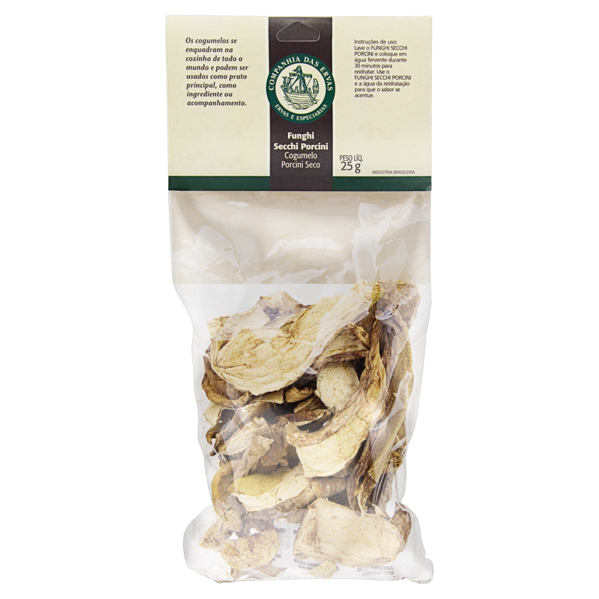 Cogumelo Porcini Seco Companhia Das Ervas Pacote 25g