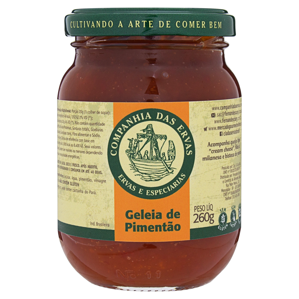 Geleia de Pimentão CIA ERVAS Vidro 260g