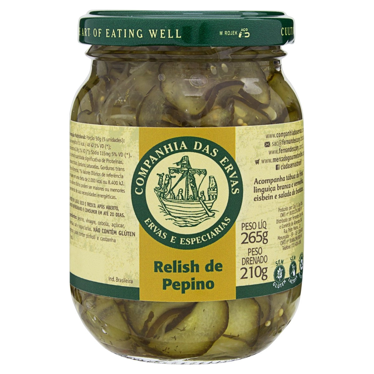 Relish De Pepino Companhia Das Ervas Vidro 210g