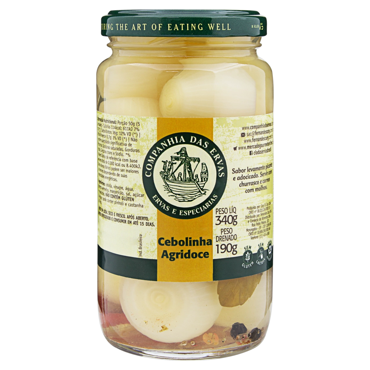Cebolinha Em Conserva Agridoce Companhia Das Ervas Vidro 190g