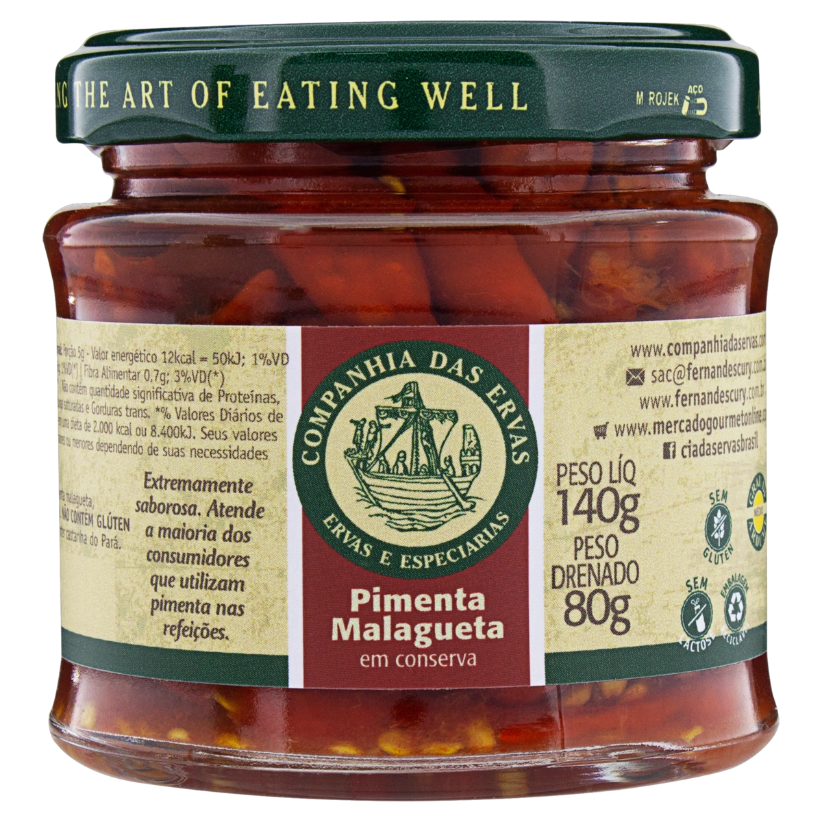Pimenta Malagueta CIA DAS ERVAS Vidro 140g