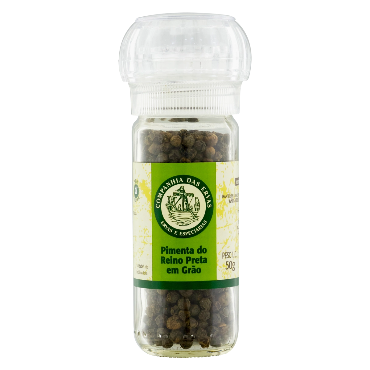 Pimenta Do Reino Preta Em Grãos Companhia Das Ervas Vidro 50g