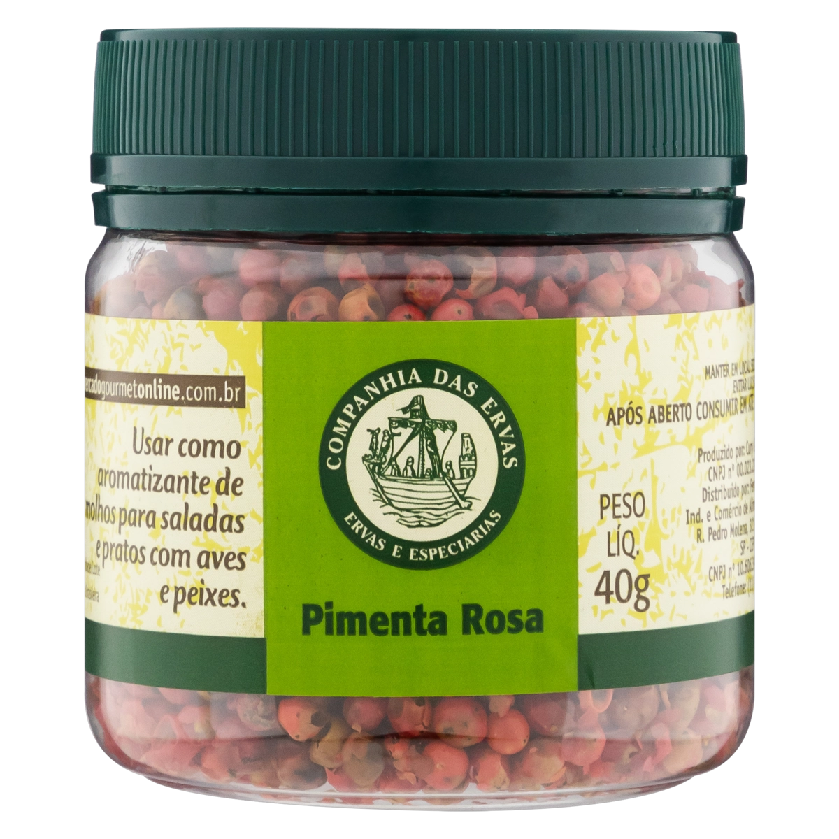 Pimenta Rosa Em Grãos Companhia Das Ervas Pote 40g