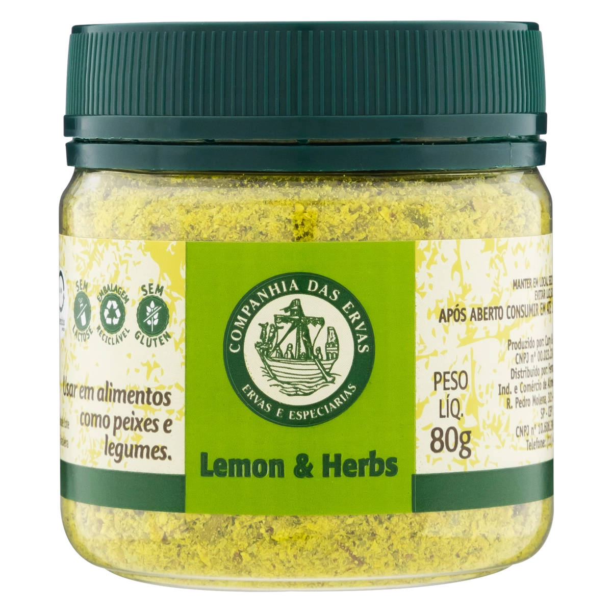 Lemon Herbs Companhia Das Ervas Pote 80g