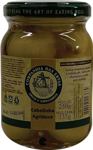 Cebolinha Em Conserva Agridoce Companhia Das Ervas Vidro 135g
