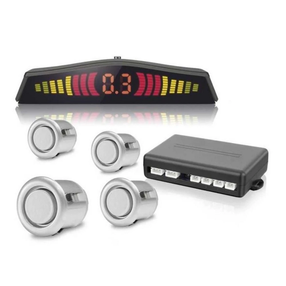 Sensor de Estacionamento Prata com 4 Sensores e Display - H TECH SE100S