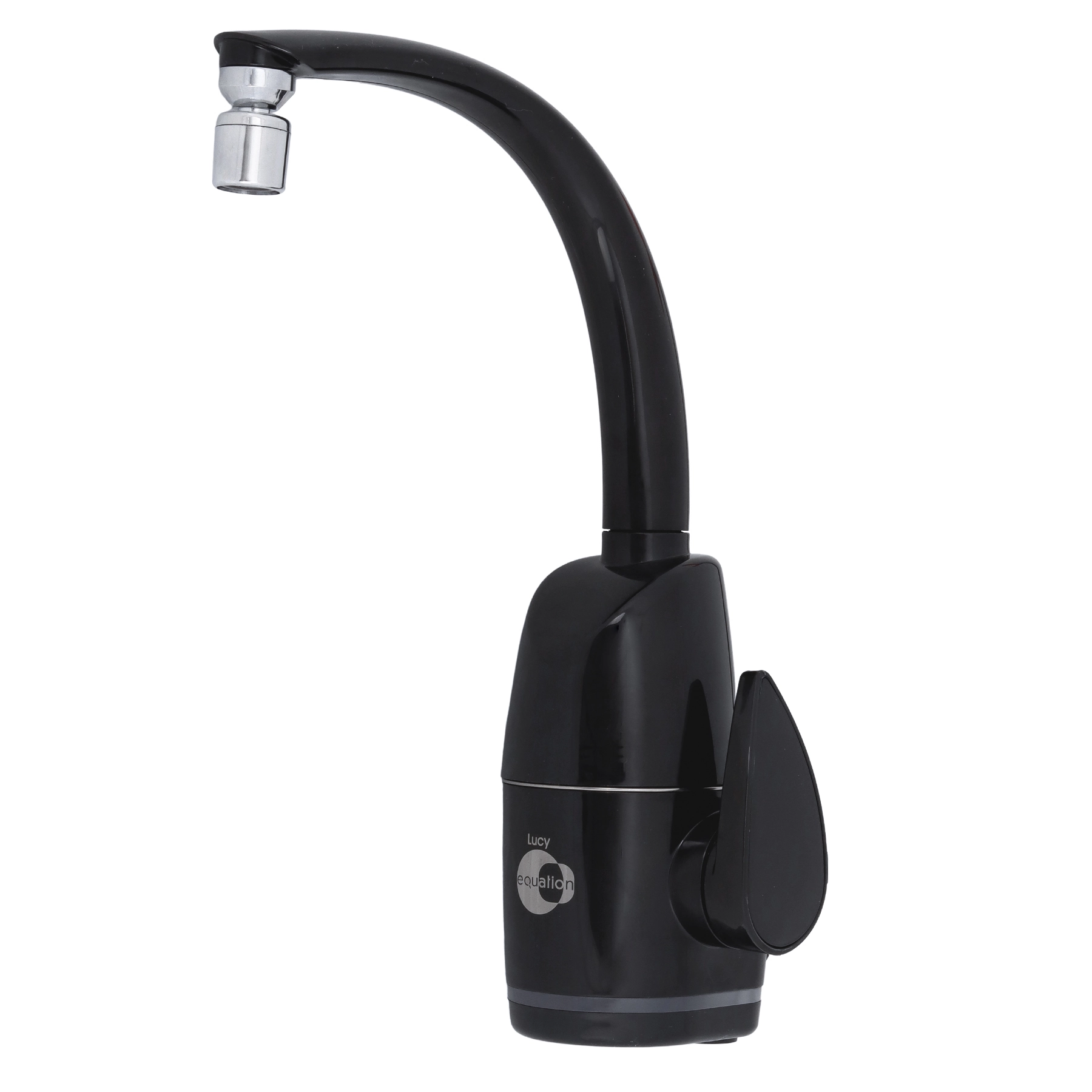 Torneira Elétrica de Parede para Cozinha com Bica Alta Preta Brilhante 220V Lucy Equation