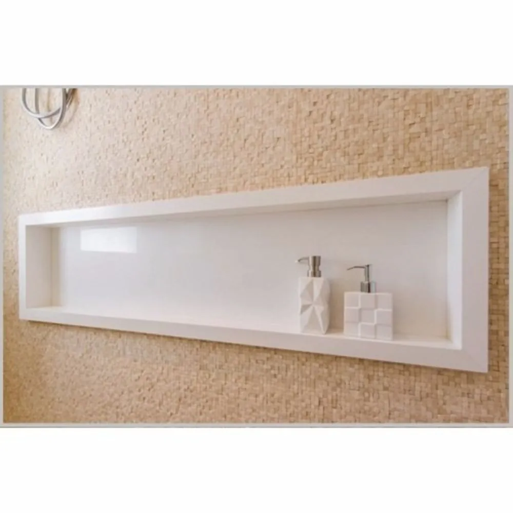Nicho Mármore Branco Prime Com Fundo E Com Moldura 30x60