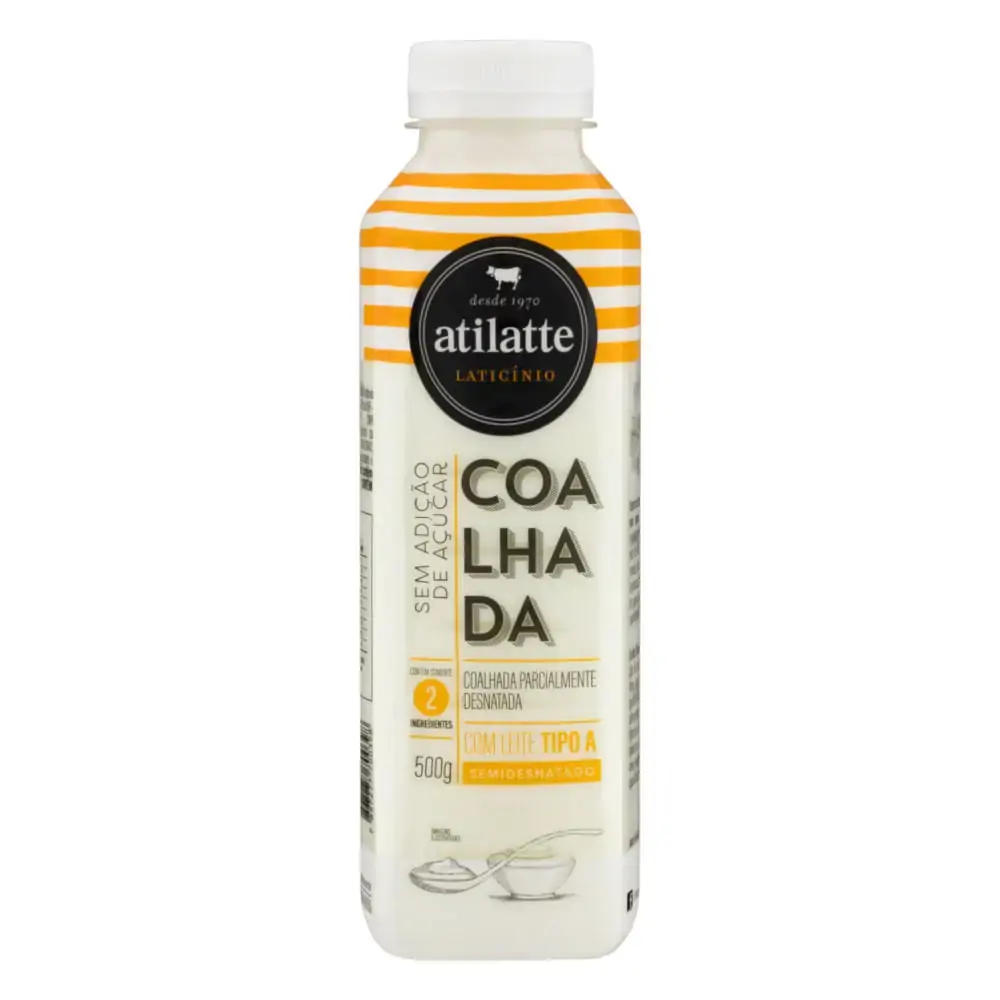Coalhada Parcialmente Desnatada Atilatte Garrafa 500g