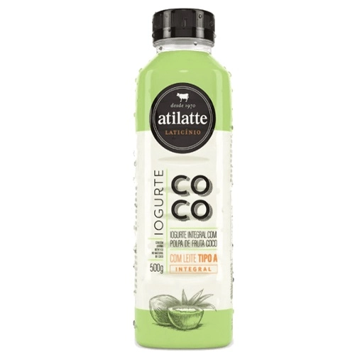 Iogurte Integral Coco Atilatte Garrafa 500g