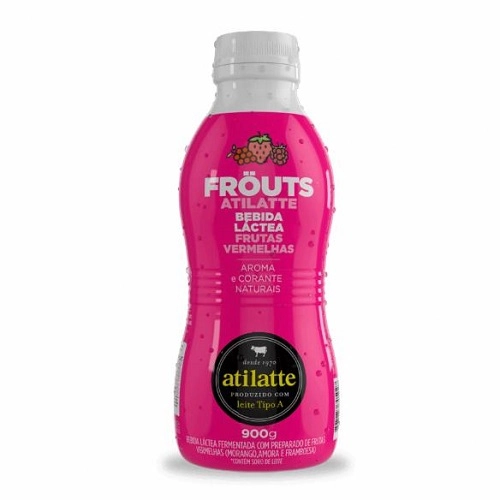 Bebida Láctea Fermentada Frutas Vermelhas Atilatte Fröuts Garrafa 900g